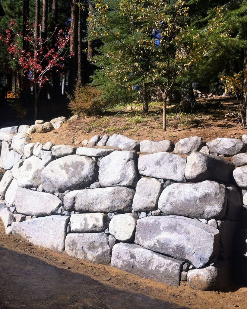 Natural Rock Wall in the Tahoe Area by Earth &amp; Stone Landscapes