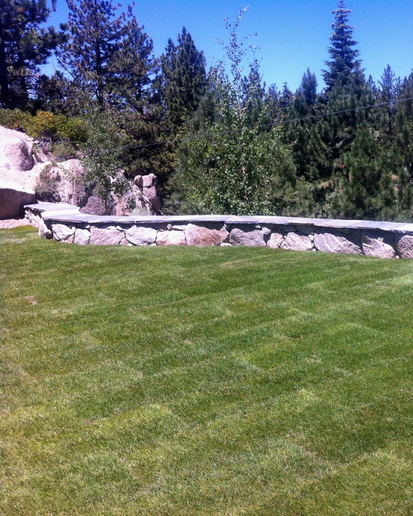 Sod with Rock Wall by Earth &amp; Stone Landscapes for Tahoe and surrounding areas