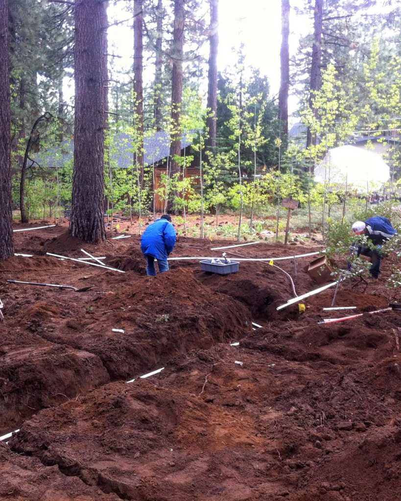 Sprinkler Ditches and Installation for Cold Climate - Tahoe and Surrounding Areas - Earth &amp; Stone Landscapes