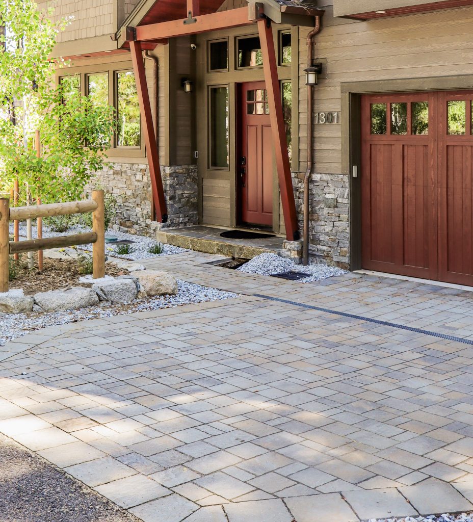 kings beach landscaping project with paving stones and front yard landscape installation